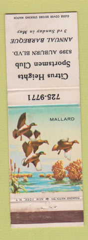 Matchbook Cover - Citrus Heights Sportsmen Club WEAR