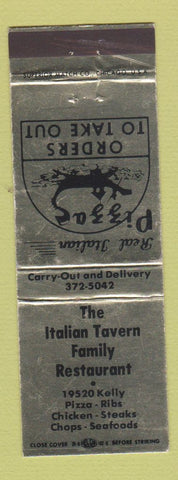 Matchbook Cover - Italian Tavern Family Restaurant Pizza
