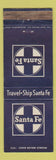 Matchbook Cover - Santa Fe Railroad