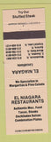 Matchbook Cover - El Niagara Mexican Restaurants Woodstock East Dundee Aurora IL