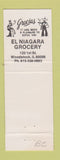 Matchbook Cover - El Niagara Mexican Restaurants Woodstock East Dundee Aurora IL