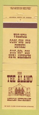Matchbook Cover - Alamo Mexican Restaurant Oxnard Ventura Newbury Park CA WEAR