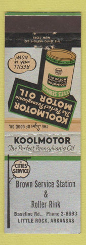 Matchbook Cover - Cities oil gas Brown Roller Rink Little Rock AR