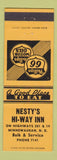 Matchbook Cover - Phillips 66 oil gas Nesty's Hi Way Inn Minnewaukan ND