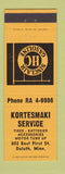 Matchbook Cover - Sinclair oil gas Kortesmaki Duluth MN