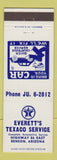 Matchbook Cover - Everett's Texaco oil gas Benson AZ