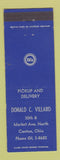 Matchbook Cover - Pure oil gas Donald Villard Canton OH