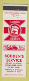 Matchbook Cover - Bodden's Mobil oil gas Milwaukee WI
