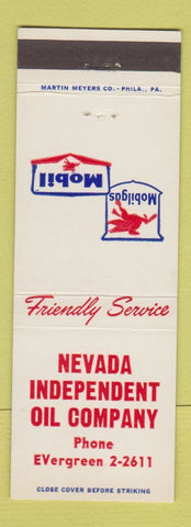 Matchbook Cover - Mobil oil gas Nevada Independent Oil Company