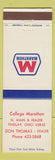 Matchbook Cover - Marathon oil gas College Findlay OH