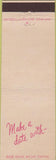 Matchbook Cover - Make A Date With WHK Radio Cleveland OH