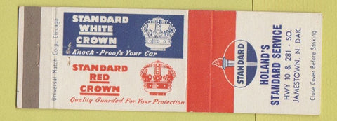 Matchbook Cover - Holand's Standard oil gas Jamestown ND