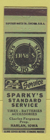 Matchbook Cover - Sparky's Standard oil gas Harlan IA