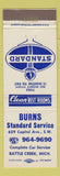 Matchbook Cover - Burns Standard oil gas Battle Creek MI