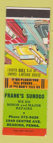 Matchbook Cover - Frank's Sunoco oil gas Reading PA