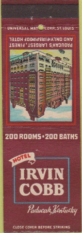 Matchbook Cover - Hotel Irvin Cobb Paducah KY