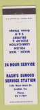Matchbook Cover - Rash's Sunoco oil gas Salem VA