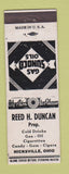 Matchbook Cover - Reed Duncan Sunoco oil gas Hicksville OH