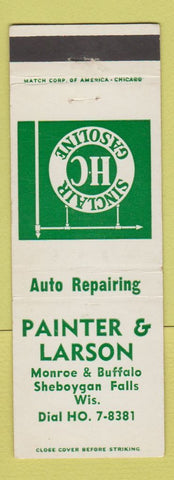 Matchbook Cover - Painter & Larson Sinclair oil gas Sheboygan Falls WI