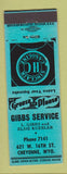 Matchbook Cover - Gibbs Sinclair oil gas Cheyenne WY