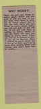 Matchbook Cover - JT Campbell Sinclair oil gas Insurance Laurens SC