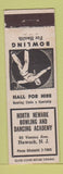 Matchbook Cover - North Newark Bowling Dancing Academy Newark NJ