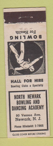 Matchbook Cover - North Newark Bowling Dancing Academy Newark NJ