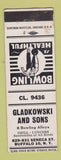 Matchbook Cover - Gladkowski and Sons Bowling Buffalo NY