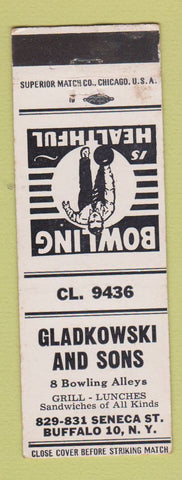 Matchbook Cover - Gladkowski and Sons Bowling Buffalo NY