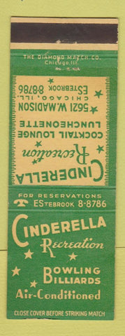 Matchbook Cover - Cinderella Recreation Bowling Billiards Chicago IL