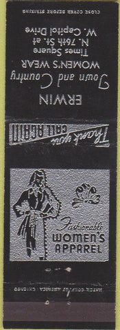 Matchbook Cover - Erwin Town Country Clothes Milwaukee?