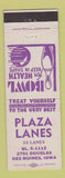 Matchbook Cover - Plaza Lanes Bowling Des Moines IA