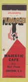 Matchbook Cover - Majestic Cafe Bowling Jamestown ND