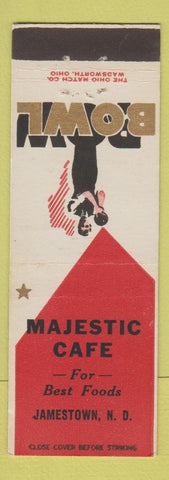 Matchbook Cover - Majestic Cafe Bowling Jamestown ND