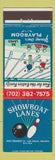 Matchbook Cover - Showboat Lanes Bowling Las Vegas NV