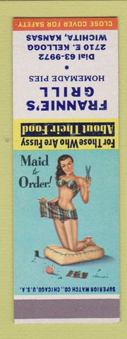 Matchbook Cover - Frannie's Grill Wichita KS pinup SAMPLE