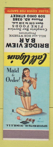 Matchbook Cover - Bridgeview Bar Bill and Bob Wysenk pinup SAMPLE