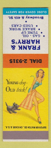 Matchbook Cover - Frank & Harry's oil gas  pinup SAMPLE
