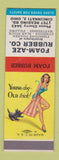 Matchbook Cover - Foam Aze Rubber Cincinnati OH Firestone pinup SAMPLE