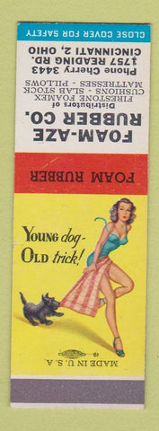 Matchbook Cover - Foam Aze Rubber Cincinnati OH Firestone pinup SAMPLE