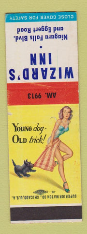 Matchbook Cover - Wizard's Inn Lincoln Park NY pinup SAMPLE