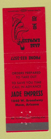 Matchbook Cover - Jade Empress Restaurant Mesa AZ Chinese