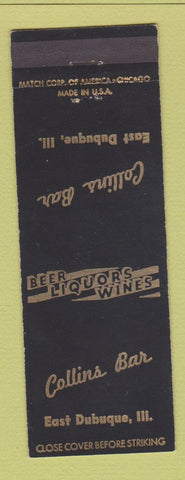Matchbook Cover - Collins Bar East Dubuque IL