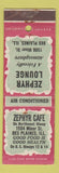 Matchbook Cover - Zephyr Cafe Des Plaines IL