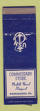 Matchbook Cover - Commissary Store Norfolk Naval Shipyard Portsmouth VA SAMPLE