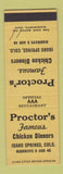 Matchbook Cover - Proctor's Restaurant Idaho Springs Colorado SAMPLE