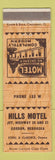 Matchbook Cover - Hills Motel Gordon NE