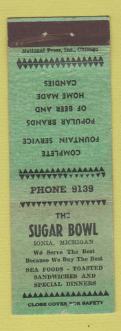 Matchbook Cover - Sugar Bowl Ionia MI