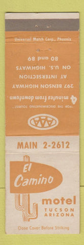 Matchbook Cover - El Camino Motel Tucson AZ