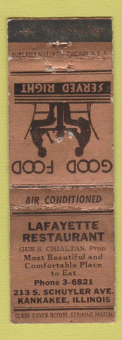 Matchbook Cover - Lafayette Restaurant Kankakee IL WEAR
